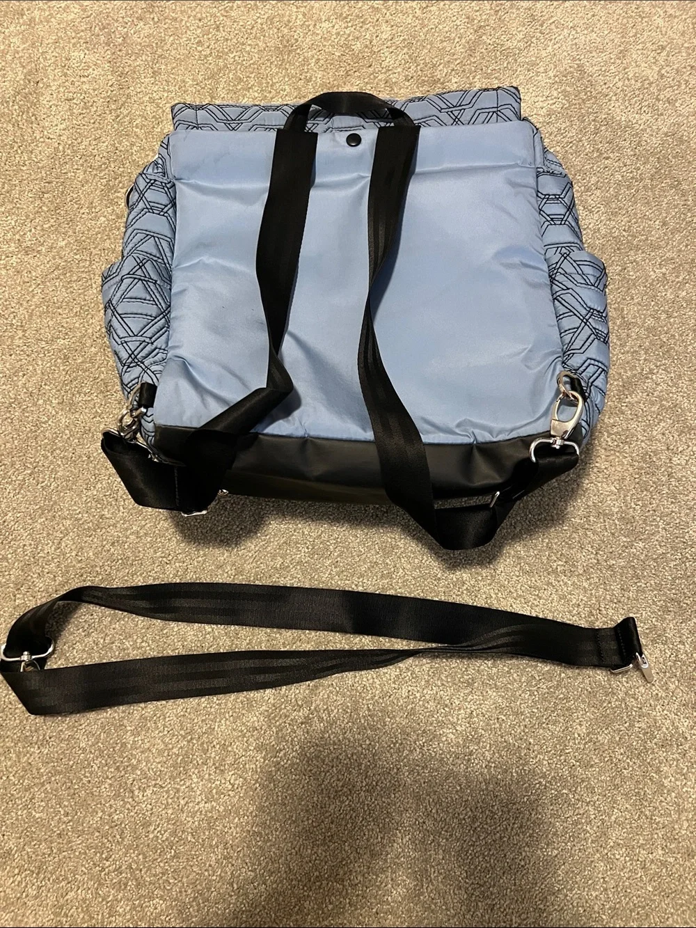 Petunia Pickle Bottom Blue Quilted Diaper Backpack